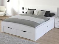 Bed ALBAROSA 160x200 cm wit met lades - thumbnail