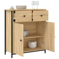 Dressoir 70x30x80 cm bewerkt hout sonoma eikenkleurig - thumbnail