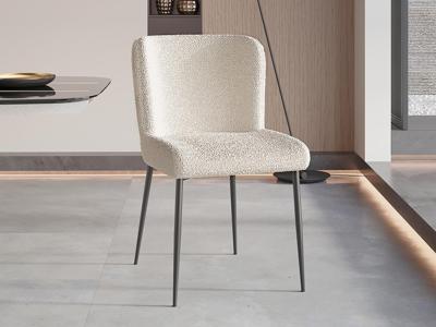 Stoel MARLENE stof bouclé ecru Stoel MARLENE stof bouclé ecru