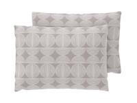 LIVARNO Set van 2 satijnen kussenslopen 60 x 50 cm (Cirkels/beige) - thumbnail