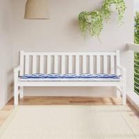 VidaXL Bankkussen gestreept 180x50x7 cm stof gestreept wit en blauw - thumbnail
