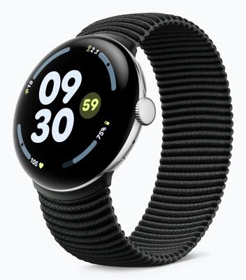 Google Pixel Watch Gradient Stretch Band - Alleen compatibel met de 45 mm Pixel Watch 3 en 4 - Obsidiaan/Hazel, maat M