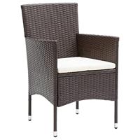 Tuinstoelen 4 st poly rattan bruin - thumbnail