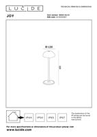 Lucide JOY - Oplaadbare Tafellamp Binnen/Buiten - Accu/Batterij - Ø 12 cm - LED Dimb. - 1x1,5W 3000K - IP54 - Wit - thumbnail