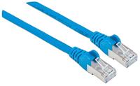 Intellinet 739832 RJ45 Netwerkkabel, patchkabel CAT 6 S/FTP 0.25 m Blauw Folie afscherming, Afscherming gevlochten, Halogeenvrij 1 stuk(s) - thumbnail