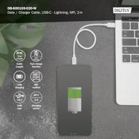 Digitus Mobiele telefoon, Apple iPad/iPhone/iPod, Laptop Laadkabel [1x - 1x Lightning] 2 m - thumbnail