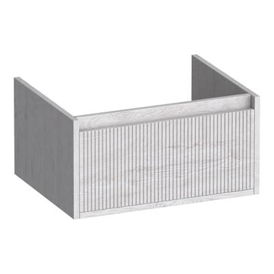 Brauer Hope Wavy - Onderkast - 60 cm - met 1 Softclose Lade Greeploos en 1 Sifon Uitsparing - Forest Seashell