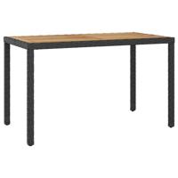 VidaXL Tuintafel 123x60x74 cm massief acaciahout zwart en bruin - thumbnail