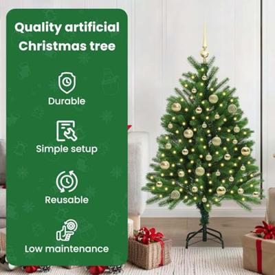 VidaXL Kerstboom met 150 led met standaard groen 120 cm pe VidaXL Kerstboom met 150 led met standaard groen 120 cm pe
