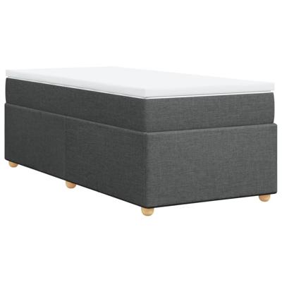 Boxspring met matras stof donkergrijs 90x190 cm