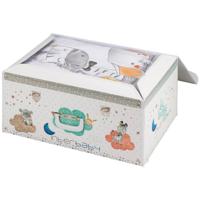 Interbaby Bedtextielset Dieren Junior Katoen Wit/grijs 4-delig - thumbnail