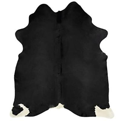 VidaXL Vloerkleed 150x170 cm echte runderhuid zwart VidaXL Vloerkleed 150x170 cm echte runderhuid zwart
