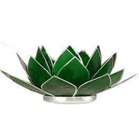 Lotus Sfeerlicht Groen 4e Chakra Zilverrand - thumbnail