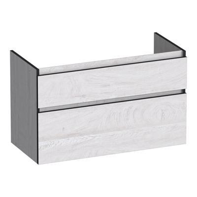 Brauer Delight Edge - Onderkast - 100 cm - met 2 Softclose Lades Greeploos en 1 Sifon Uitsparing - Forest Seashell