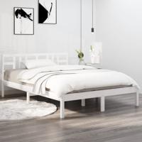 Bedframe massief hout wit 150x200 cm - thumbnail