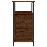 Nachtkastjes 2 st 30x60x60 cm bewerkt hout bruineikenkleurig - thumbnail