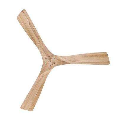 CasaFan MACAU 132 BN-NT Flügel natur mit Fernbedienung Plafondventilator 39 W (Ø x h) 132 cm x 350 mm Chroom (geborsteld) Met afstandsbediening, Met wintermodus