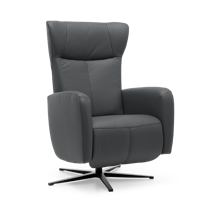 Relaxstoel Sorisso Zwart Leer - thumbnail