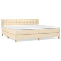 Boxspring met matras stof crèmekleurig 200x200 cm - thumbnail