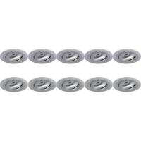 Kantelbare GU10 Inbouwspot Set 10 Stuks - Zilver Aluminium - Ø92mm - thumbnail