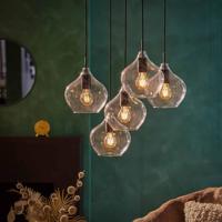 Light & Living Hanglamp 'Rakel' 5-Lamps, antiek brons+smoke - thumbnail