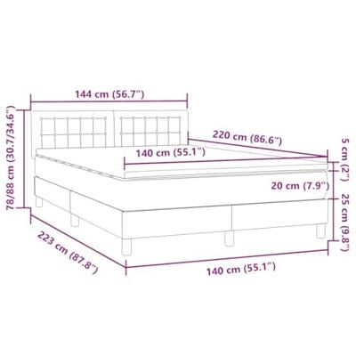Boxspring met matras fluweel donkergrijs 140x220 cm