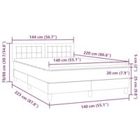 Boxspring met matras fluweel donkergrijs 140x220 cm - thumbnail