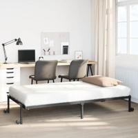 Bedframe zonder matras opvouwbaar 107x203 cm staal zwart - thumbnail