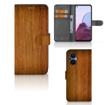 OPPO Reno 8 Lite | OnePlus Nord N20 | Book Style Case | Donker Hout OPPO Reno 8 Lite | OnePlus Nord N20 | Book Style Case | Donker Hout