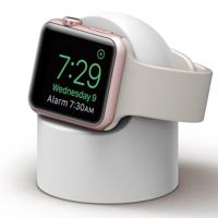 Retro ronde basis siliconen beugel voor Apple Watch (wit) - thumbnail