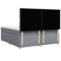 Boxspring met matras stof lichtgrijs 180x200 cm - thumbnail