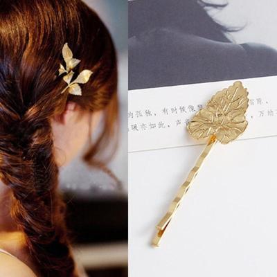 2 PC'S beste cadeau voor vrouwen Hair clip heldere haarspeld eenvoudige haar styling accessoires (gouden Maple Leaf)