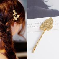 2 PC'S beste cadeau voor vrouwen Hair clip heldere haarspeld eenvoudige haar styling accessoires (gouden Maple Leaf) - thumbnail