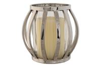 Kaarshouder Home ESPRIT Zilverkleurig Kristal Staal 14 x 14 x 14 cm - thumbnail