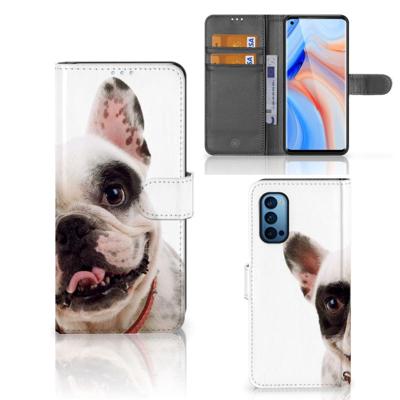 OPPO Reno 4 Pro 5G | Telefoonhoesje | Met pasjeshouder | Franse Bulldog OPPO Reno 4 Pro 5G | Telefoonhoesje | Met pasjeshouder | Franse Bulldog