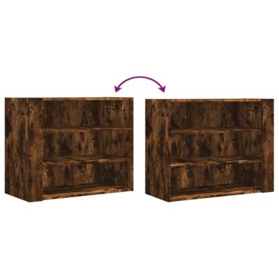 Wandkast 75x35x60 cm bewerkt hout gerookt eikenkleurig