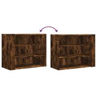 Wandkast 75x35x60 cm bewerkt hout gerookt eikenkleurig - thumbnail