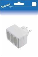 Stroomlijn Drieweg stekker euro wit 6675902 - thumbnail