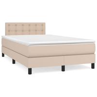 Boxspring met matras kunstleer cappuccinokleurig 120x190 cm - thumbnail