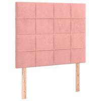 Hoofdbord LED 80x5x118/128 cm fluweel roze - thumbnail