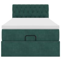 Ottoman bed met matras 80x200cm fluweel donkergroen - thumbnail