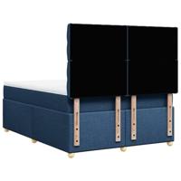 Boxspring met matras stof blauw 160x200 cm - thumbnail