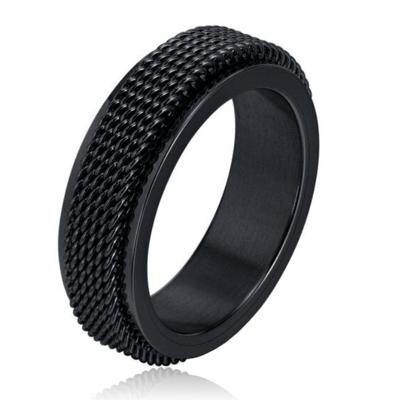 Mendes Jewelry Mesh Ring - Spinner Black-21.5mm Mendes Jewelry Mesh Ring - Spinner Black-21.5mm