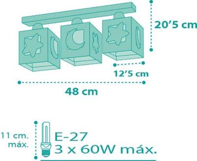 Dalber plafondlampen Moonlight 3 stuks 20 cm grijs