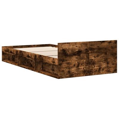 Bedframe met lade bewerkt hout gerookt eikenkleurig 75x190 cm