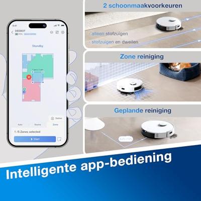 Ecovacs DEEBOT N20 robotstofzuiger 0,4 l Zakloos Wit