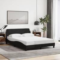 Bedframe met hoofdbord stof zwart 140x200 cm - thumbnail
