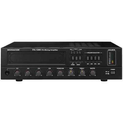 Monacor PA-1200 PA-versterker 120 W 3-kanaals 4 zones Monacor PA-1200 PA-versterker 120 W 3-kanaals 4 zones