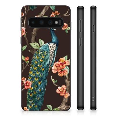 Samsung Galaxy S10 Back Cover Pauw met Bloemen