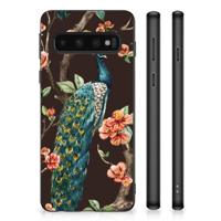 Samsung Galaxy S10 Back Cover Pauw met Bloemen - thumbnail